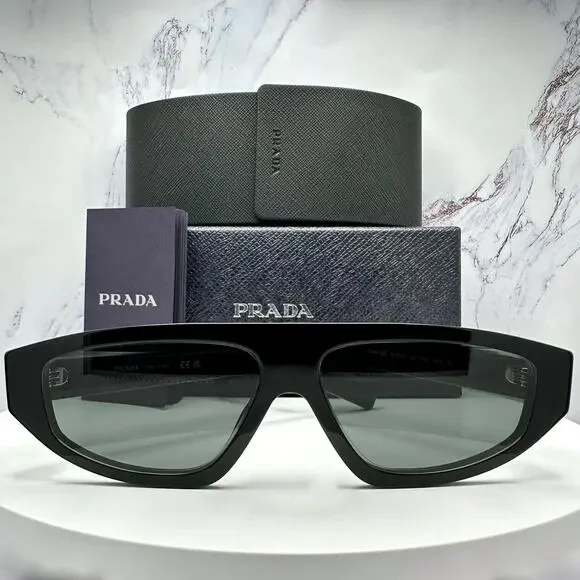 New PRADA Sunglasses Black Gray Lens 57-13-140 Authentic Prada - Picture 2 of 16